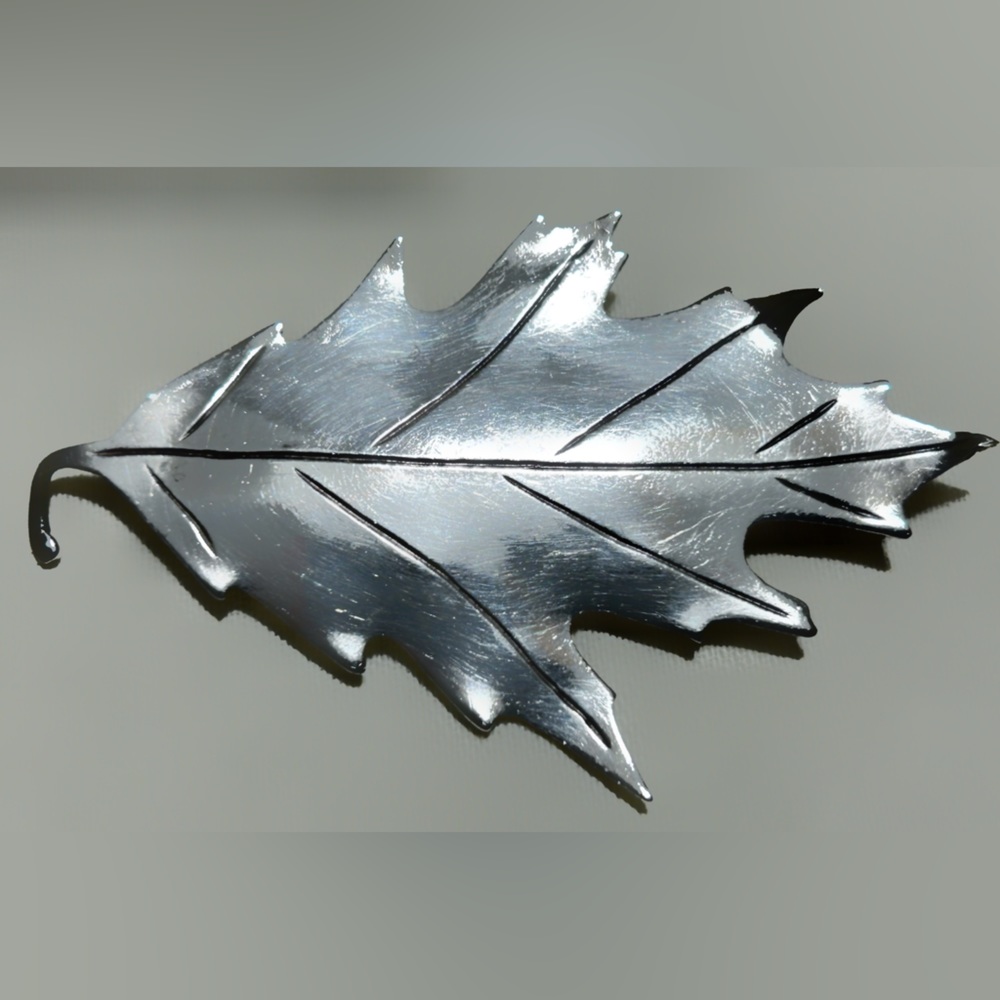 Early Vintage Prototype Sterling Silver Stuart NYE Maple Leaf Pin Brooch stamped